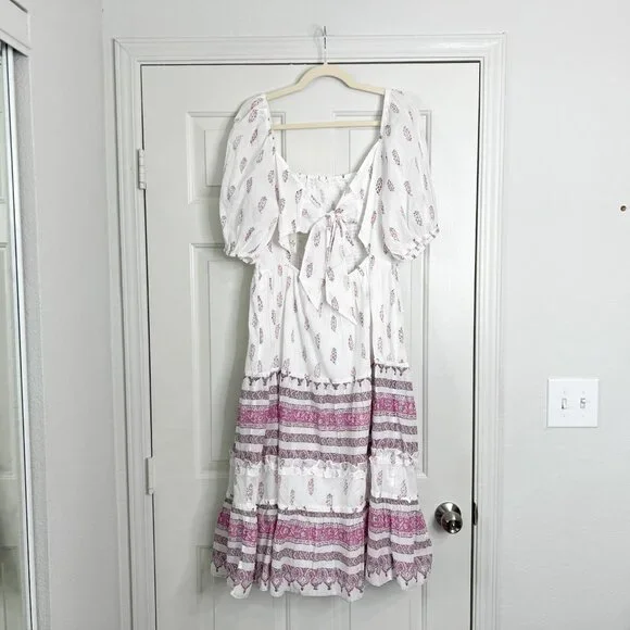 Wonderly Tie Back Smocked Midi Dress - Picture 7 of 8